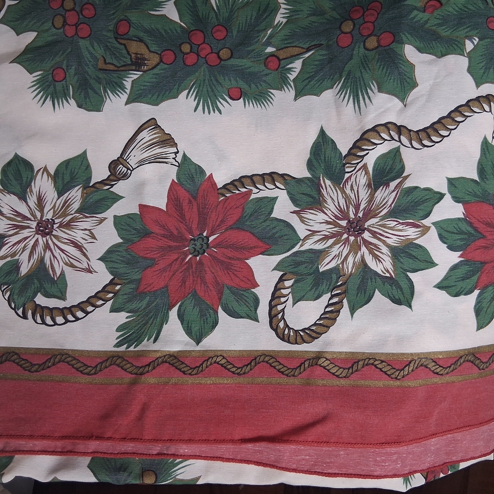 Festive Holiday Table Runner with Poinsettia Design - Picture 4 of 4